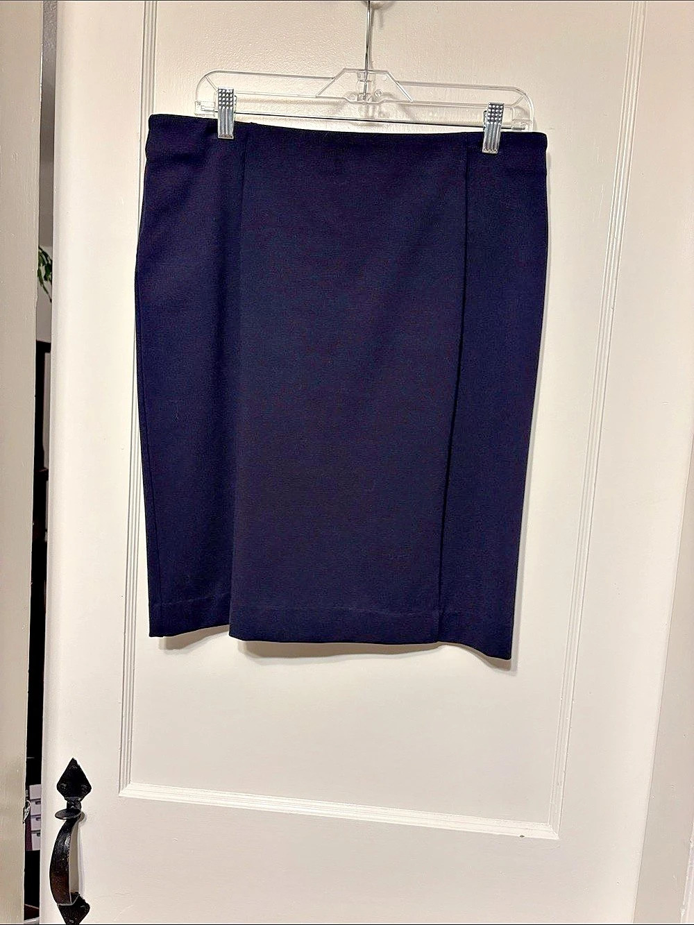 Ann TaylorSeamed Pencil Skirt Dark Navy Blue Ponte Knit Size 12